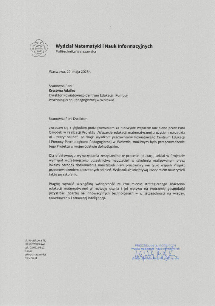 na szarym tle tekst podziękowania
